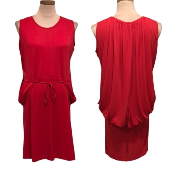 Stella McCartney Draped Back Dress Size IT 38 US 4 Red - Picture 1 of 12